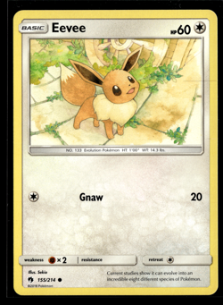 2018 Pokemon Lost Thunder Eevee #155 LP/NM - Image 1