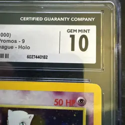 Pokemon Black Star Promo Pokemon League Holo Mew #9 CGC Gem Mint 10 2000 - Image 4