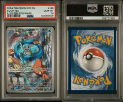 2024 Pokemon Scr En-Stellar Crown #148 Squirtle Illustration Rare PSA 10 - Image 3