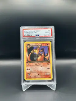 Pokemon Dark Charizard Team Rocket 1st Edition NON Holo Rare #21 PSA 8 - Image 1