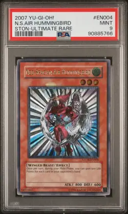 2007 YUGIOH STON-EN004 NEO-SPACIAN AIR HUMMINGBIRD ULTIMATE PSA 9 MINT #90885766 - Image 1
