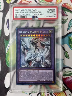 Yugioh - Dragon Master Magia RA04-EN055 - 1st ED - Collector's Rare PSA 10 - Image 1