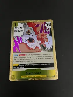 OP07-116 Blaze Slice Rare Foil English One Piece TCG Card OP07 500 Years in - Image 1