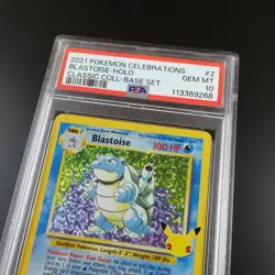 PSA 10 Blastoise 2/102 Celebrations Classic Collection Holo Graded Pokemon Card - Image 2