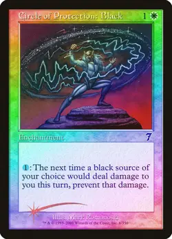 Circle of Protection: Black FOIL 7th Edition NM White Common MTG CARD ABUGames - Image 1