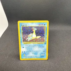 Pokemon TCG Lapras Fossil Holo Unlimited Rare Card 10/62 Vintage - NM - Image 1