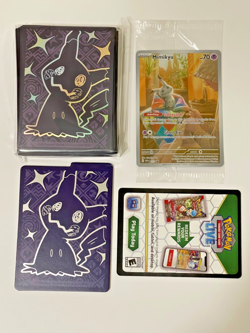 POKEMON TCG MIMIKYU 075 PROMO, CARD SLEEVES, DIVIDERS & CODE CARD BRAND NEW - Image 1