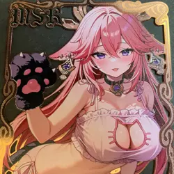 Goddess Story Gold METAL Card - Maiden Party - Serial Number #/100! Yae Miko - Image 2