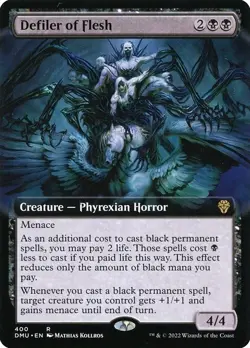 Defiler of Flesh Extended Art DMU 400 Rare MTG - Image 1