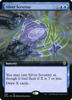 Silver Scrutiny Foil Extended Art DMU 395 Rare MTG - Image 1