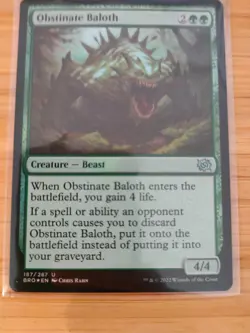 MTG Obstinate Baloth (FOIL) 187 The Brothers' War M/NM Free UK P&P - Image 1