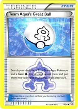 Team Aqua's Great Ball (#27/34) - Reverse Holofoil Double Crisis HP Pokemon - Image 1