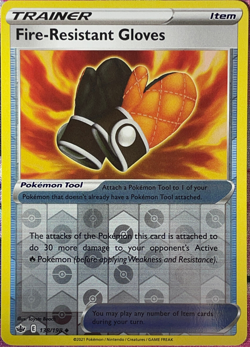 Fire-Resistant Gloves Reverse Holo - 138/198 - Chilling Reign Pokemon 2021 - Image 1