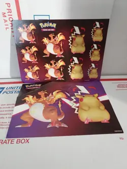Official Pokemon TCG Stickers (2 Sheets Total) Charizard/Pikachu New Unused Cb54 - Image 1