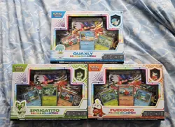 Pokemon TCG Paldea Collection Box Fuecoco, Quaxly, Sprigatito Set Of 3 - Image 1