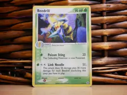 Pokemon BEEDRILL 1/112 HOLO SWIRL | HP Heavy Play | EX FireRed & LeafGreen| 2004 - Image 1