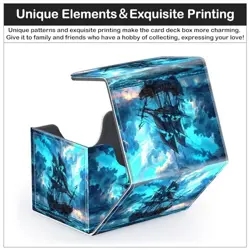 Card Deck Box for MTG Trading Cards with Magnetic Blue Pirate Ship - Image 5