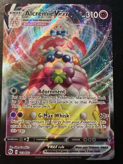 Pokemon TCG Alcremie VMAX Champion's Path Holo Ultra Rare Card 023/073 - Image 1