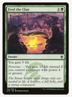 Feed the Clan #132 Khans of Tarkir (KTK) Magic Card in Protective Sleeve - Image 1