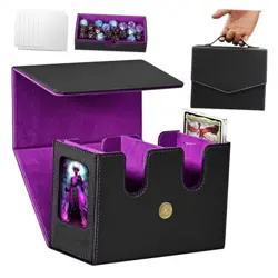 Deck Box MTG with Handle, 2 Commander Displays, 3-in-1 Card Deck Box Fits 236+ - Image 1