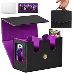Deck Box MTG with Handle, 2 Commander Displays, 3-in-1 Card Deck Box Fits 236+ - Image 2