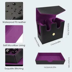 Deck Box MTG with Handle, 2 Commander Displays, 3-in-1 Card Deck Box Fits 236+ - Image 5