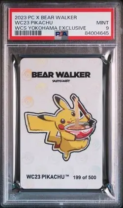 PSA 9 Pokemon Card WC23 PIKACHU WCS YOKOHAMA EXCLUSIVE BEAR WALKER Limited 500 - Image 3