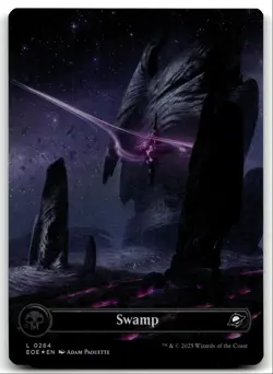 #264 Swamp NM Borderless Foil 2025 MTG Edge of Eternities L - Image 1