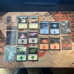 MTG Edge Of Eternities Foil Basic Land Set! 15 Cards Beautiful Art! - Image 1