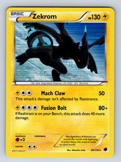 Pokemon Zekrom Holo Rare B&W Plasma Freeze 39/116 - Image 3