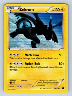 Pokemon Zekrom Holo Rare B&W Plasma Freeze 39/116 - Image 5