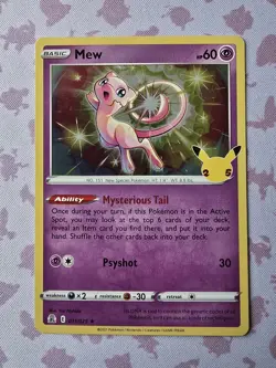 Pokemon Celebrations Set Mew 011/025 Holo Rare Card NM - Image 1