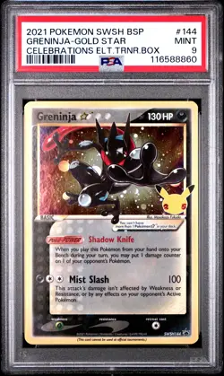 PSA 9 Greninja Gold Star SWSH144 Elite Trainer Box Pokemon - Image 1