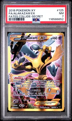 PSA 7 Full Art Alakazam EX 125/124 Secret Fates Collide Pokemon - Image 1