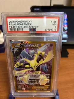 PSA 7 Full Art Alakazam EX 125/124 Secret Fates Collide Pokemon - Image 1