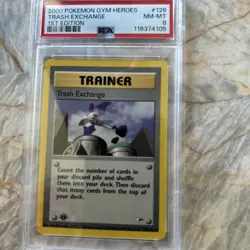 2000 Pokemon Gym Heroes Trash Exchange 1st Edition #126 NM Mt PSA 8 - Image 3