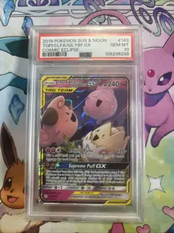 Pokemon TCG Togepi & Cleffa & Igglybuff GX 143/236 - PSA 10 - Cosmic Eclipse - Image 1