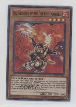 Super Rare - Brotherhood of the Fire Fist Gorilla 1st Ed. YuGiOh s Gadgets xr1 - Image 1