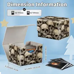 for MTG Commander Deck Box,Card Deck Box for Trading Yugioh MTG,Fits Art Skull - Image 5