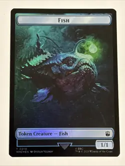 MTG Universes Beyond: Doctor Who Fish/Alien Insect Token Foil 0010/0019 NM - Image 1