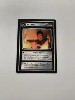 Star Trek CCG Dilemma Thought Fire Black Boarder Card - Image 1