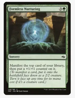 Formless Nurturing #129 Fate Reforged (FRF) Magic Card in Protective Sleeve - Image 1