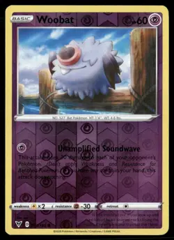 2020 Vivid Voltage Set Pokemon Card 073 Woobat Reverse Foil NM - Image 1