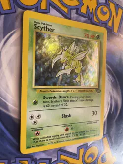 Pokemon Jungle Scyther Holo Rare Card 10/64 1999 Vintage Base Set WOTC LP - Image 2