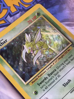 Pokemon Jungle Scyther Holo Rare Card 10/64 1999 Vintage Base Set WOTC LP - Image 5