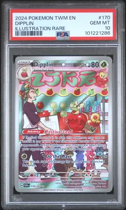 Pokemon TCG Dipplin 170/167 Twilight Masquerade Illustration Rare Card - PSA 10 - Image 1