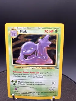 Pokemon TCG Muk (13/62) Fossil Holo Rare Card Unlimited Edition - Image 2