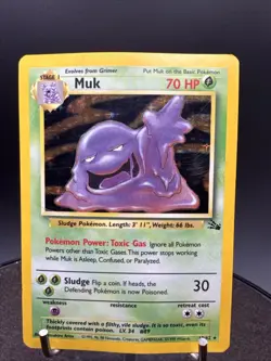 Pokemon TCG Muk (13/62) Fossil Holo Rare Card Unlimited Edition - Image 3