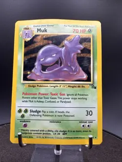Pokemon TCG Muk (13/62) Fossil Holo Rare Card Unlimited Edition - Image 4