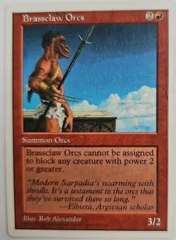 MTG Magic The Gathering Card Brassclaw Orcs Summon Orcs Red - Image 1